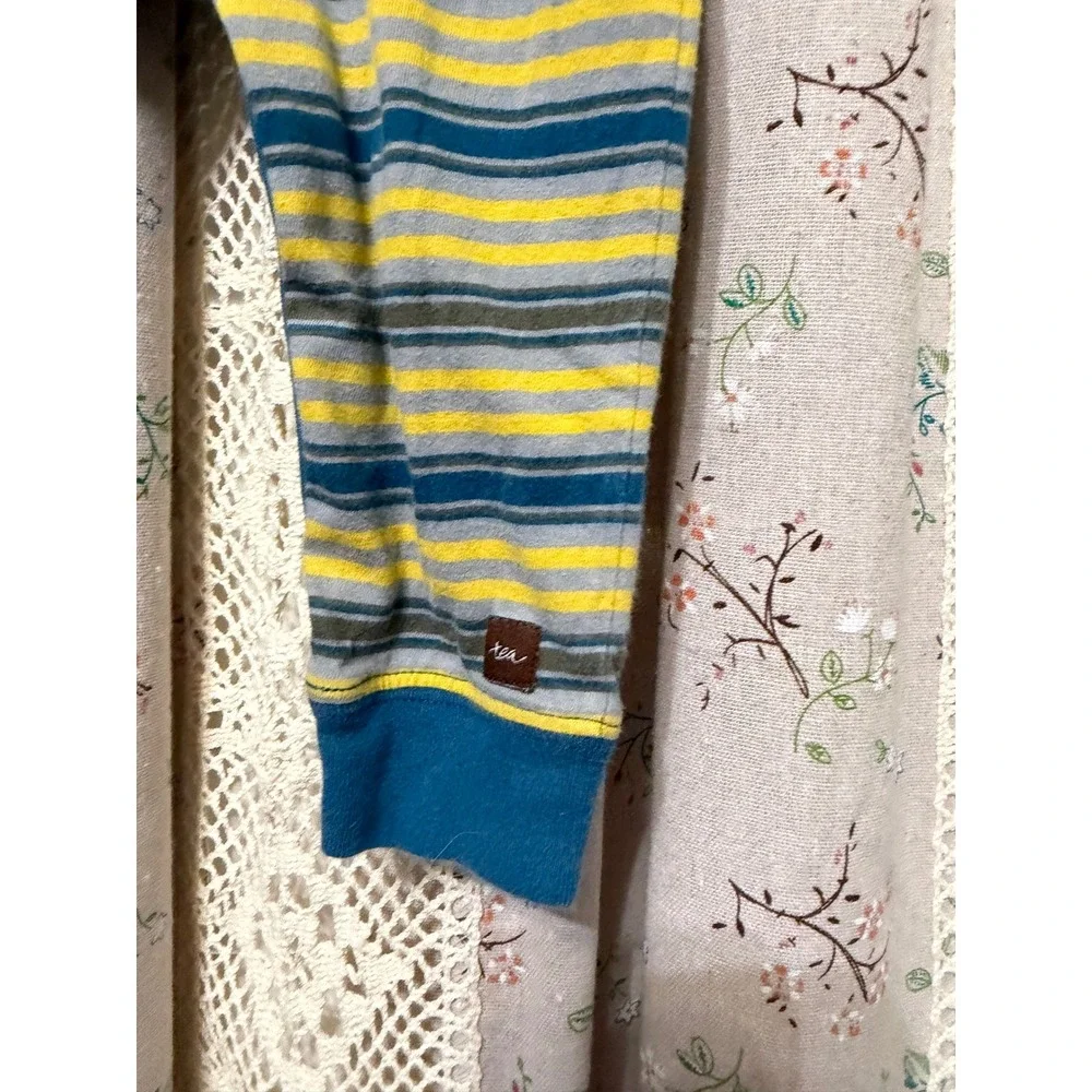 Tea Collection Baby 12-18M Striped Knee Patch Cotton Romper One Piece